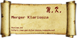 Merger Klarissza névjegykártya